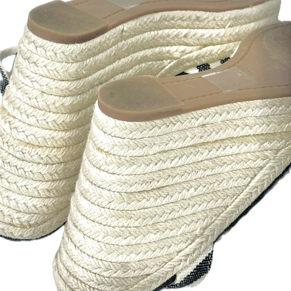 👡⚓ ALDO Anilmalia Espadrille Wedge Sandals |‎ Navy White Preppy Stripes Sz 8.5 - Picture 4 of 7